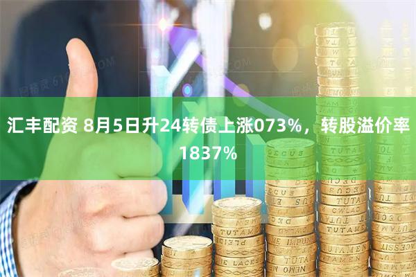 汇丰配资 8月5日升24转债上涨073%，转股溢价率1837%